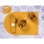 Voir la diapositive 5 : BJORN Set de table rectangovale réversible - 6 pièces - Cuir recyclé jaune moutarde et vert sapin