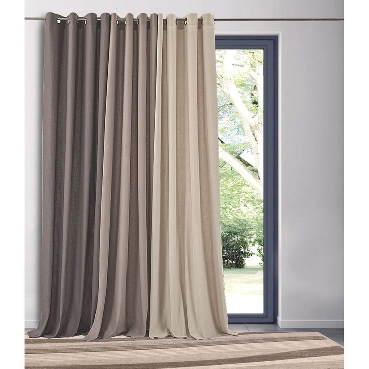 Rideau recyclé à oeillets en polycoton 140x260 cm