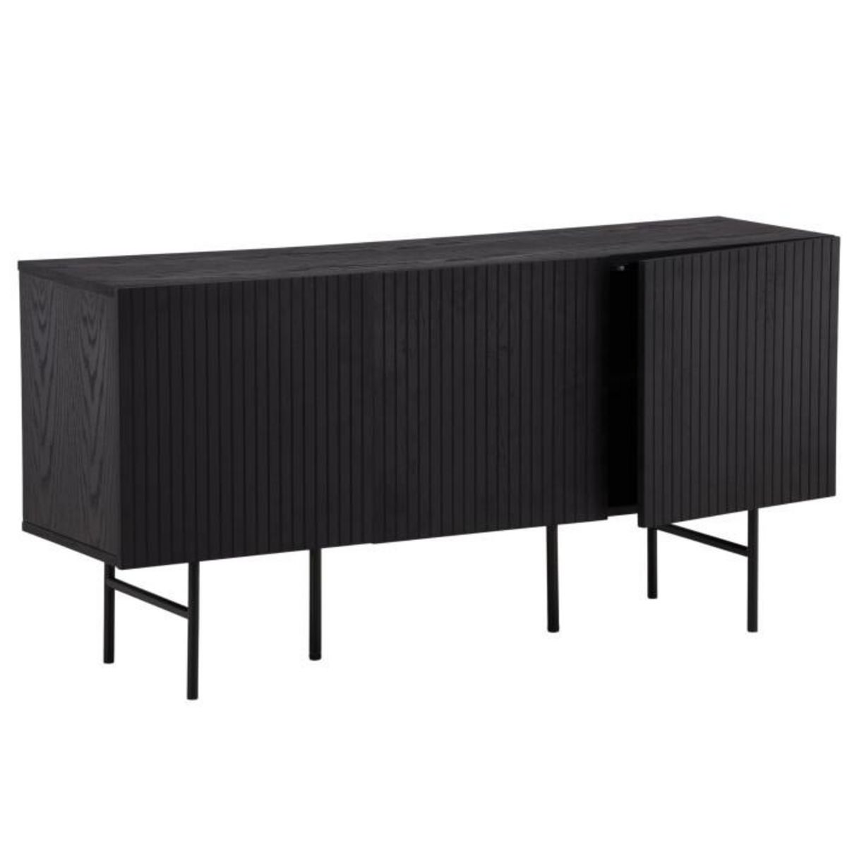 Paris Prix Bahut Design Nervuré  Bjorkon  150cm Noir