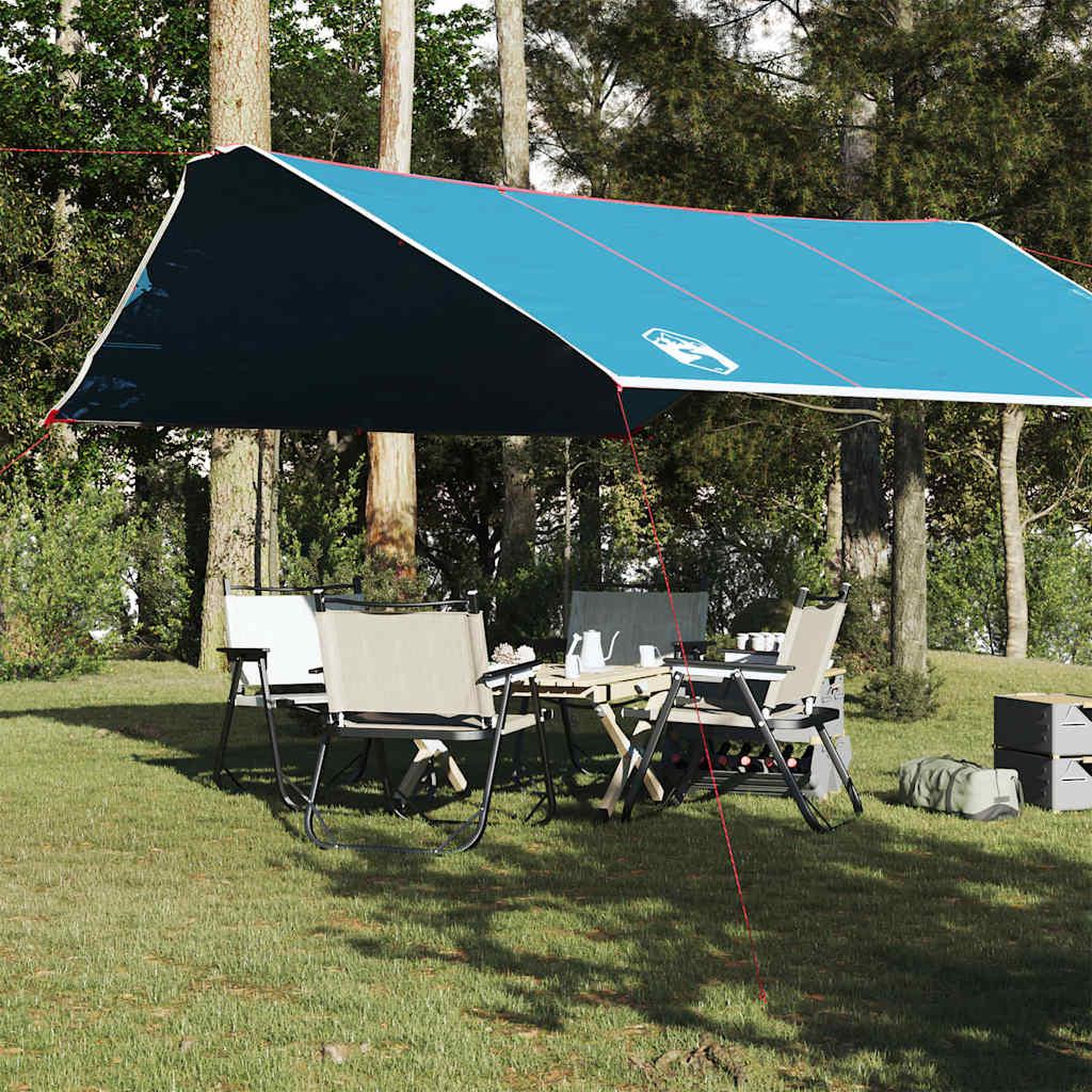 VIDAXL Bache de camping bleu 420x440 cm impermeable