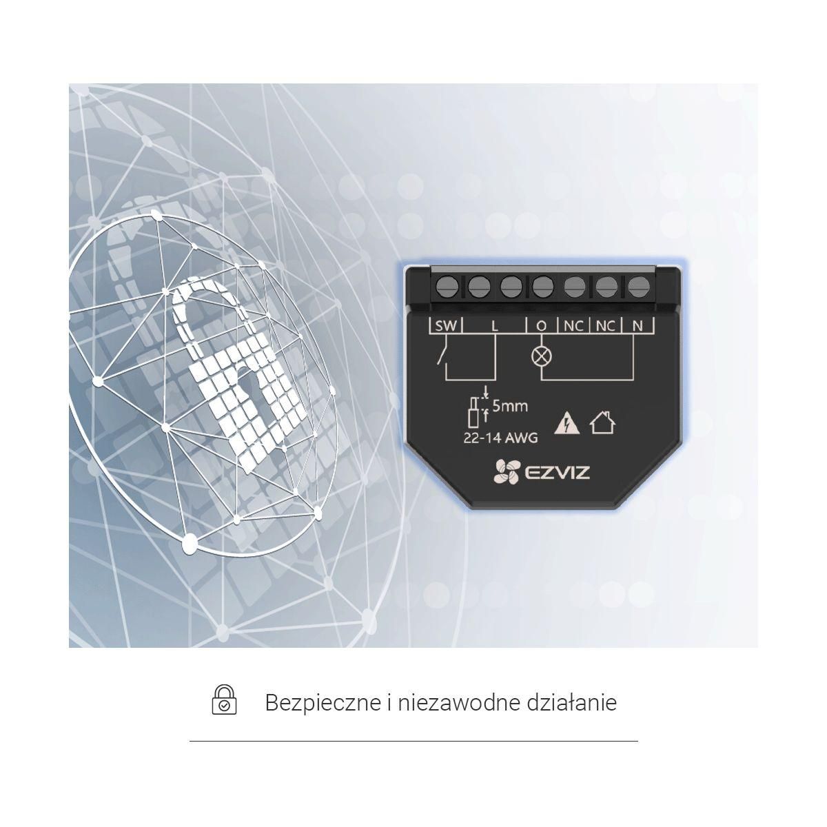 EZVIZ Interrupteur connecté Smart Relay T35WN/ Interrupteur 1 voie