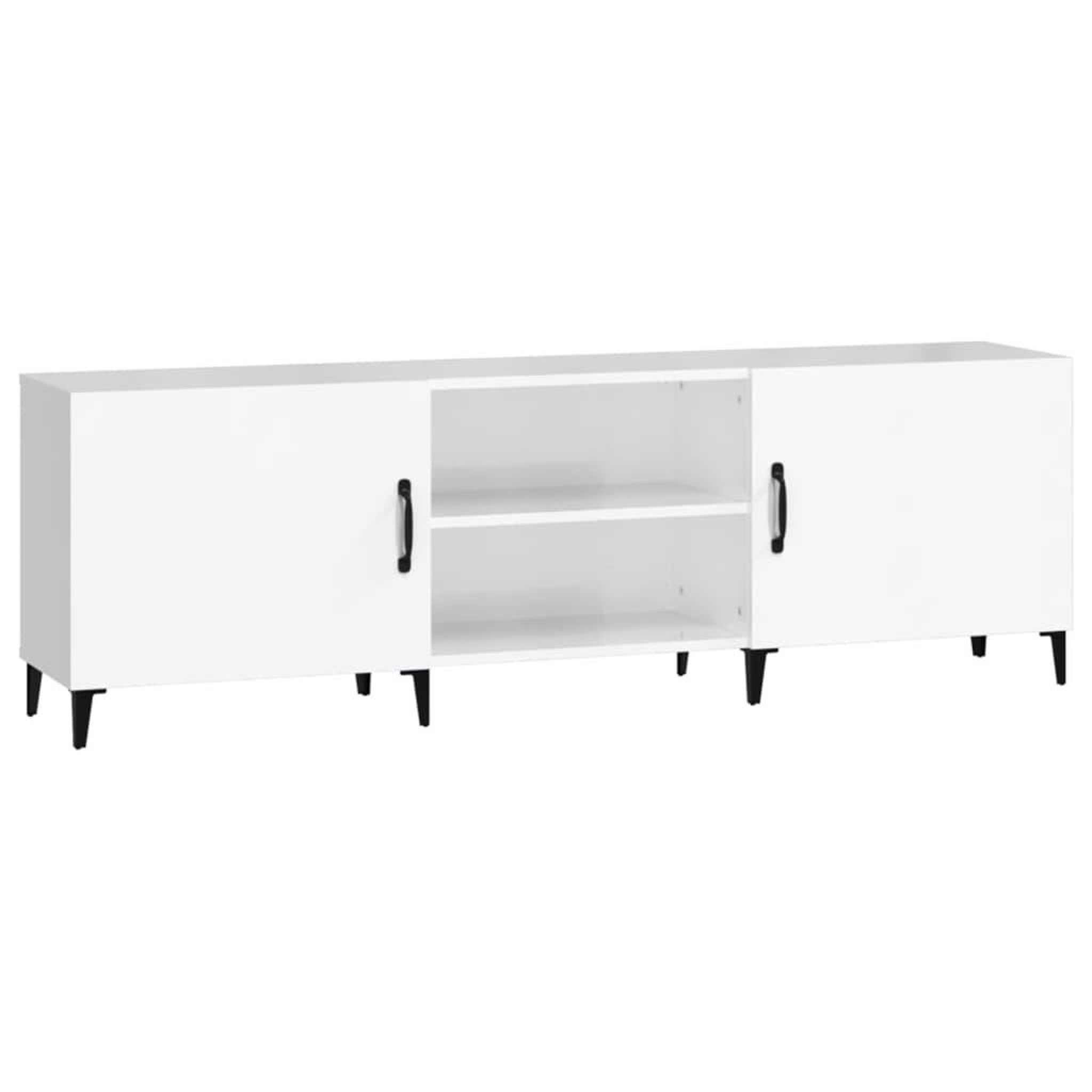 Voir la diapositive 2 : VIDAXL Meuble TV blanc brillant 150x30x50 cm bois d'ingenierie