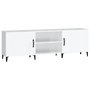 Voir la diapositive 2 : VIDAXL Meuble TV blanc brillant 150x30x50 cm bois d'ingenierie