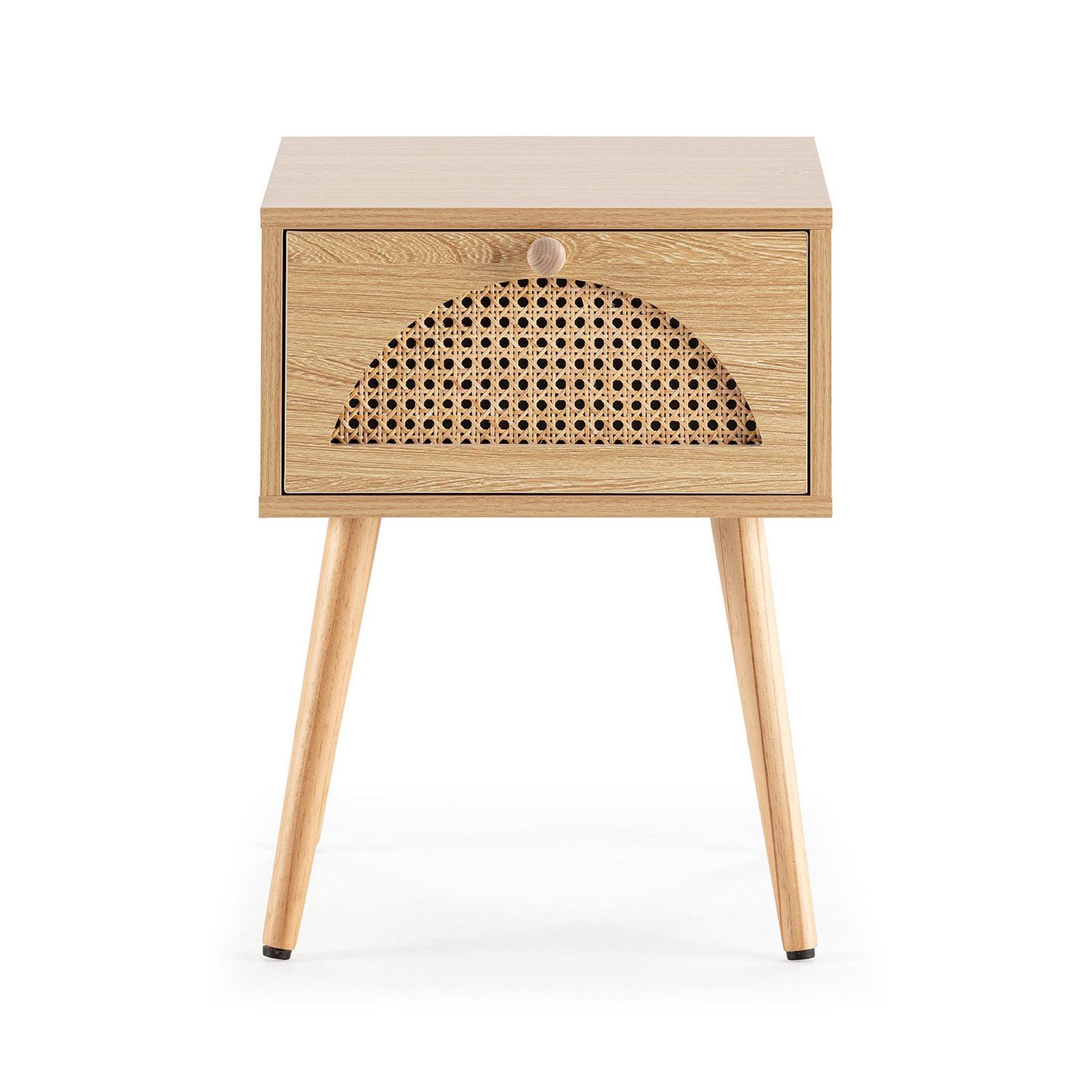 Voir la diapositive 4 : VS VENTA-STOCK Table de chevet Luna 1 tiroir couleur chêne