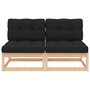 Voir la diapositive 2 : VIDAXL Canapes centraux de jardin coussins 2 pcs Bois de pin massif