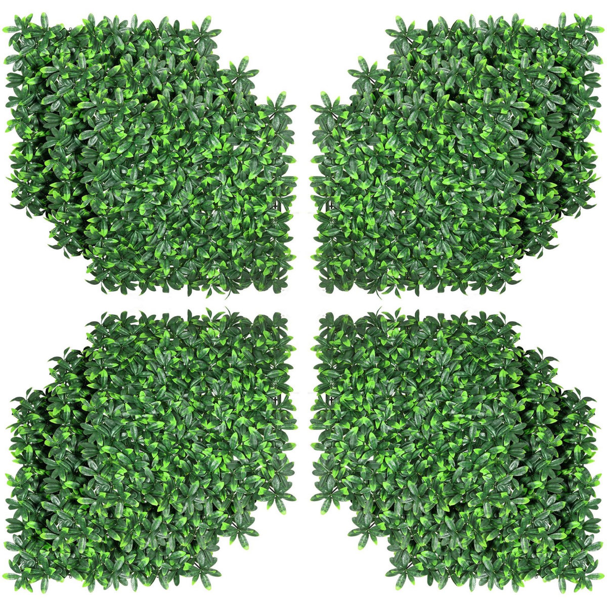 OUTSUNNY Haie artificielle feuilles de laurier - treillis extensible - brise-vue canisse végétale feuillage réaliste 12 panneaux 50L x 50l cm PE vert