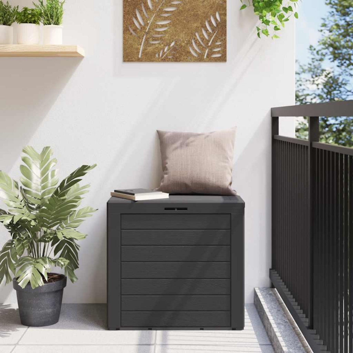 VIDAXL Boîte de stockage jardin Anthracite 58,5x46x55 cm Polypropylene