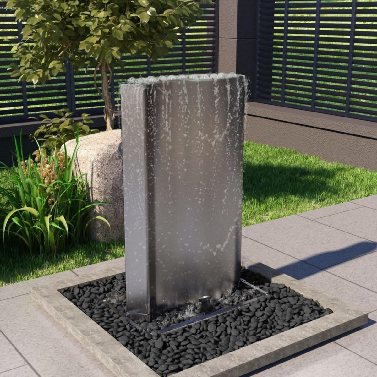 VIDAXL Fontaine de jardin Argente 60,2x37x122,1 cm Acier inoxydable