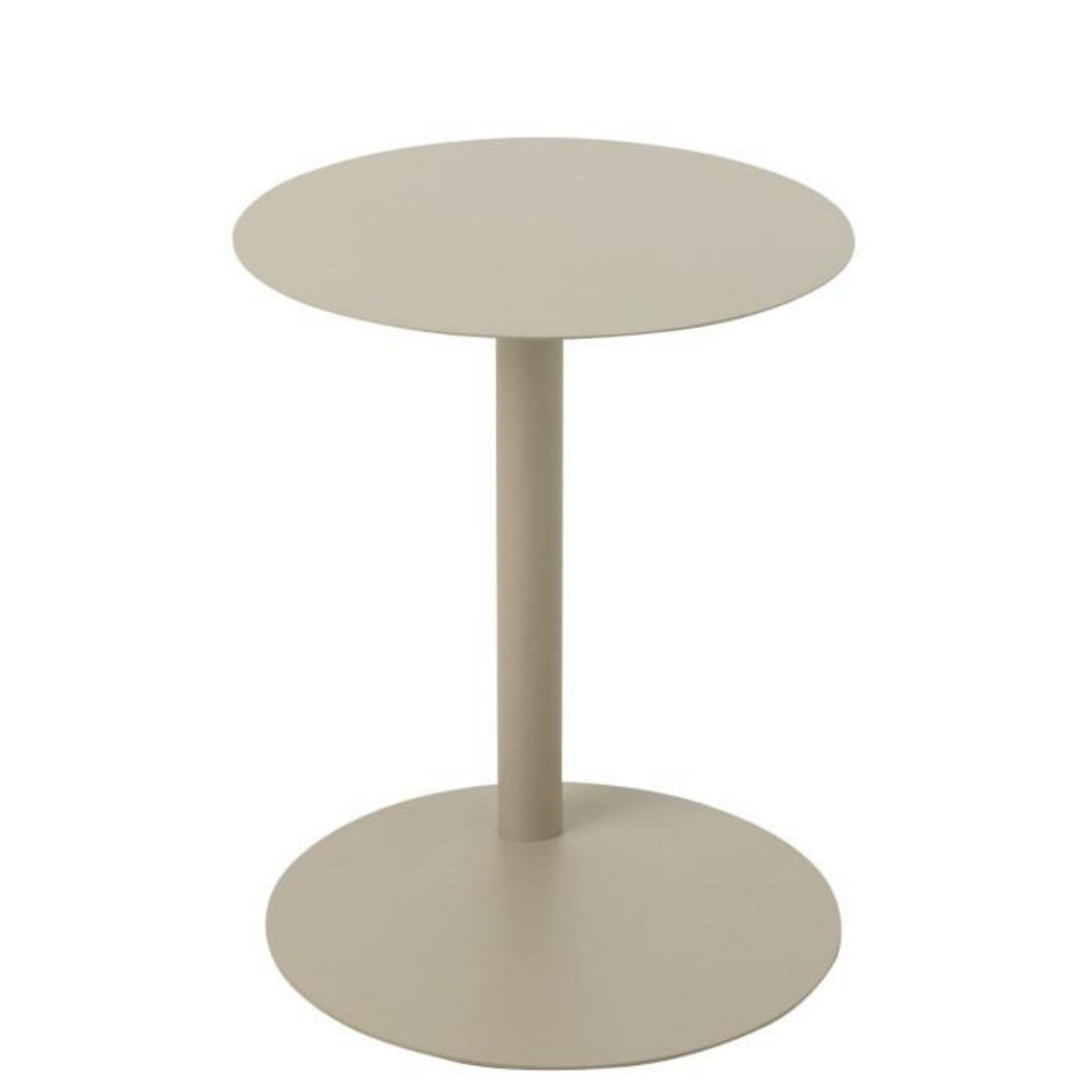 Paris Prix Table d'Appoint Ronde en Métal  Reva  50cm Beige