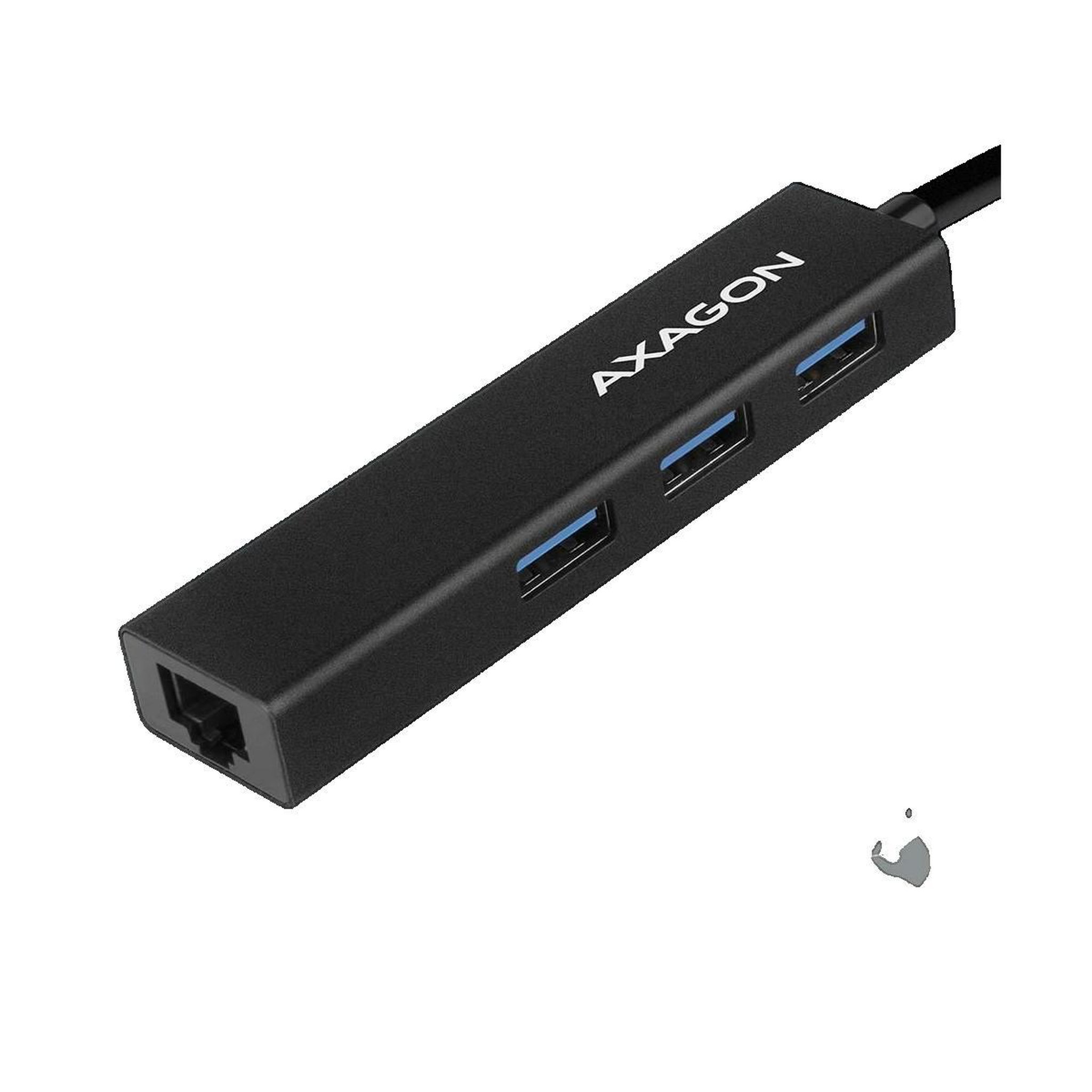 Voir la diapositive 2 : AXIOM Hub USB Axagon HMA-GL3A avec 3 ports USB, aluminium noir
