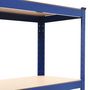 Voir la diapositive 5 : VIDAXL Etagere de rangement a 4 niveaux Bleu Acier et bois ingenierie