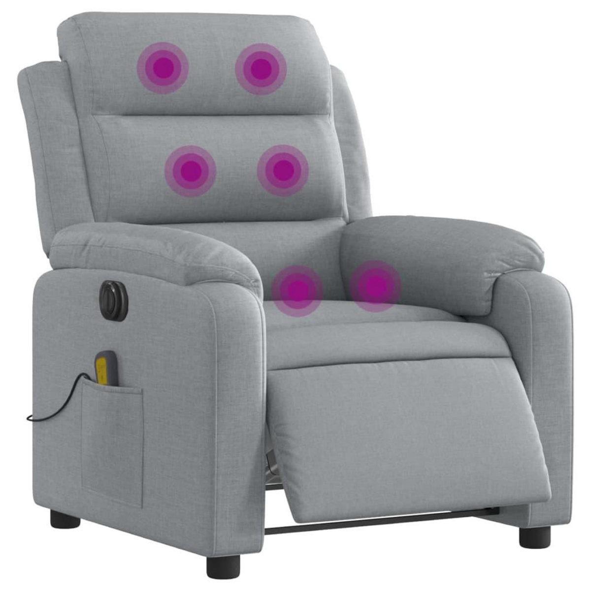 VIDAXL Fauteuil de massage inclinable electrique gris clair tissu