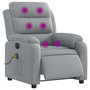 Voir la diapositive 3 : VIDAXL Fauteuil de massage inclinable electrique gris clair tissu