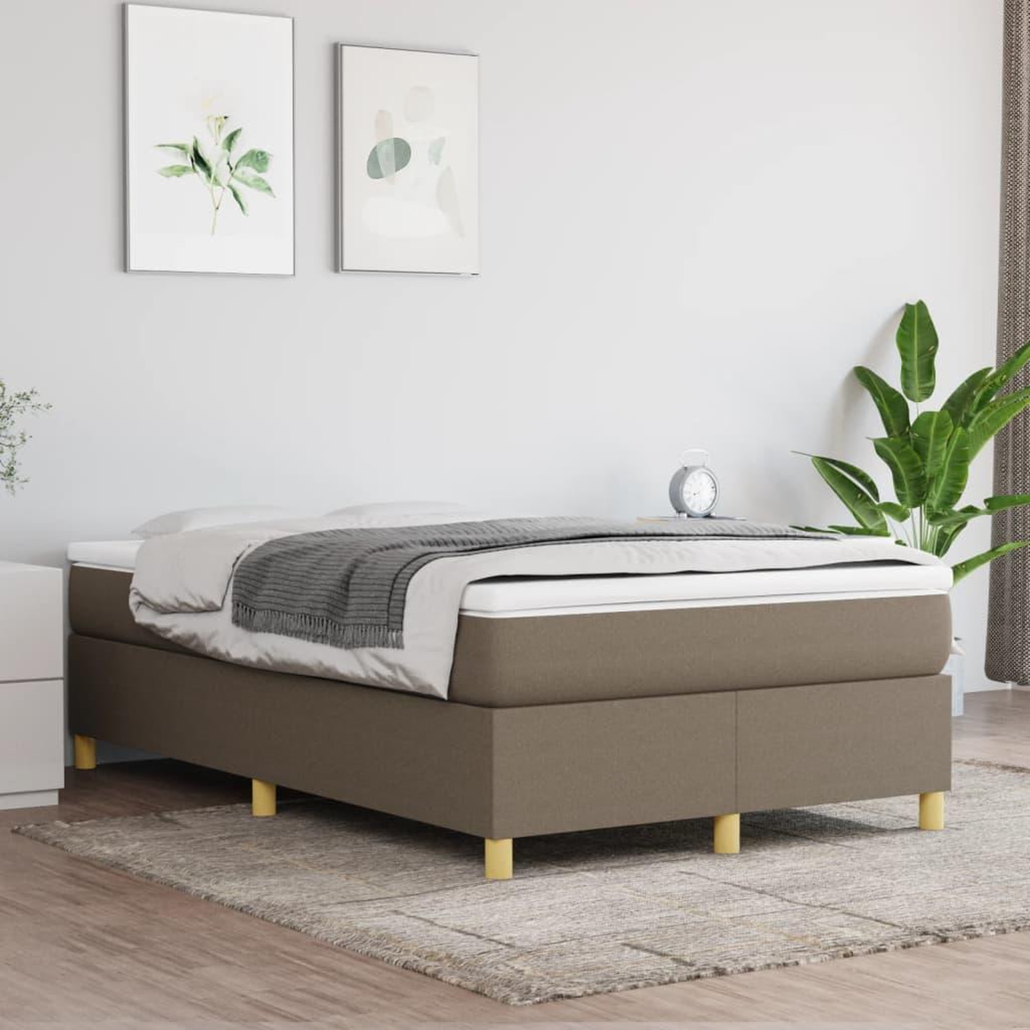 Voir la diapositive 1 : VIDAXL Cadre de lit sans matelas taupe 120x200 cm tissu