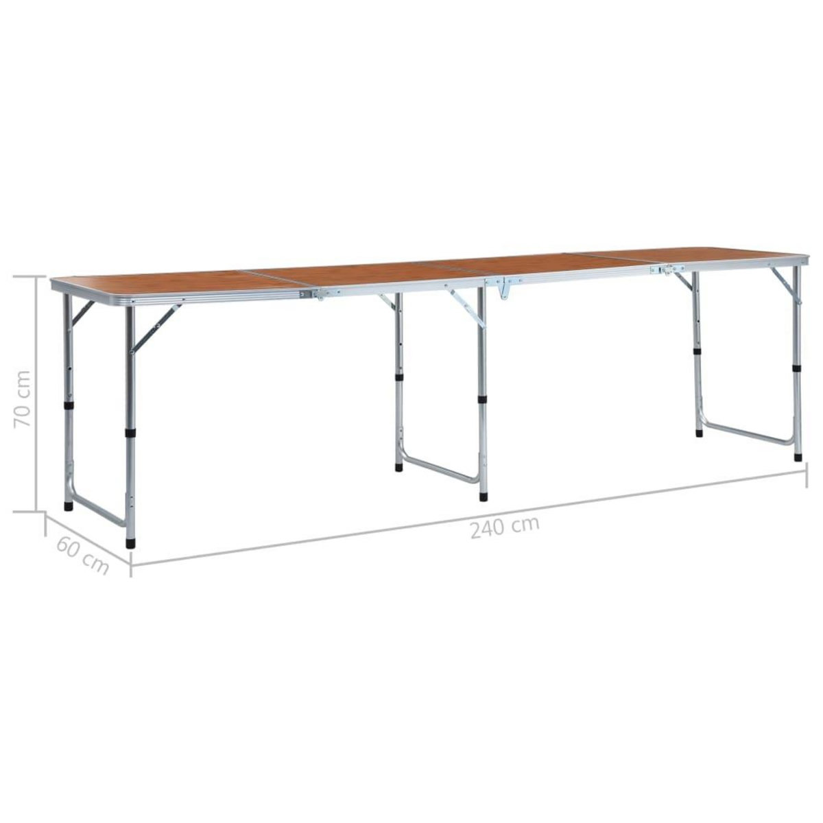 VIDAXL Table pliable de camping Aluminium 240x60 cm