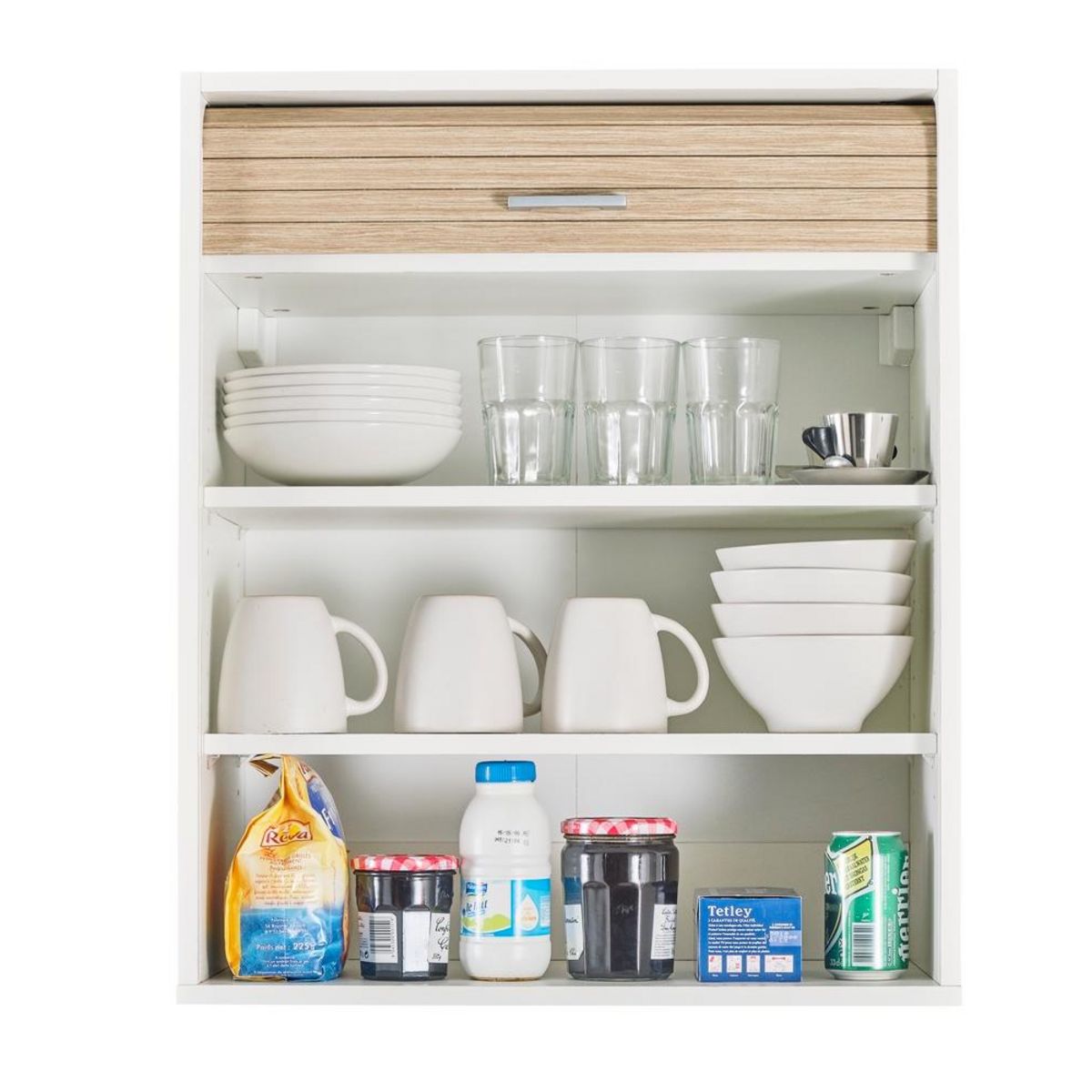 Rangement de cuisine à rideau coloris blanc L60 cm - COOKING