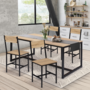 Voir la diapositive 2 : ID MARKET Lot de 4 chaises de cuisine DETROIT design industriel