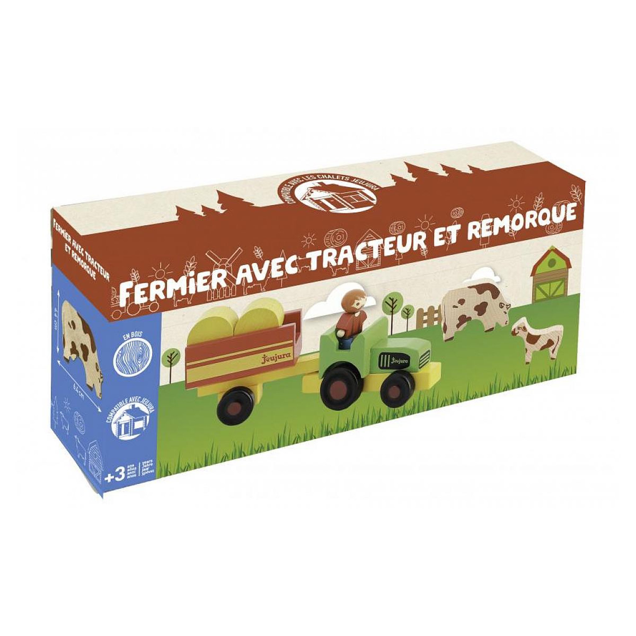 JeuJura Fermier avec tracteur en bois JeuJura