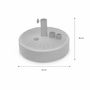Voir la diapositive 4 : SWEEEK Pied de parasol plastique - Pedibus gris - Base remplissable pour parasol à mât central. aspect résine tressée