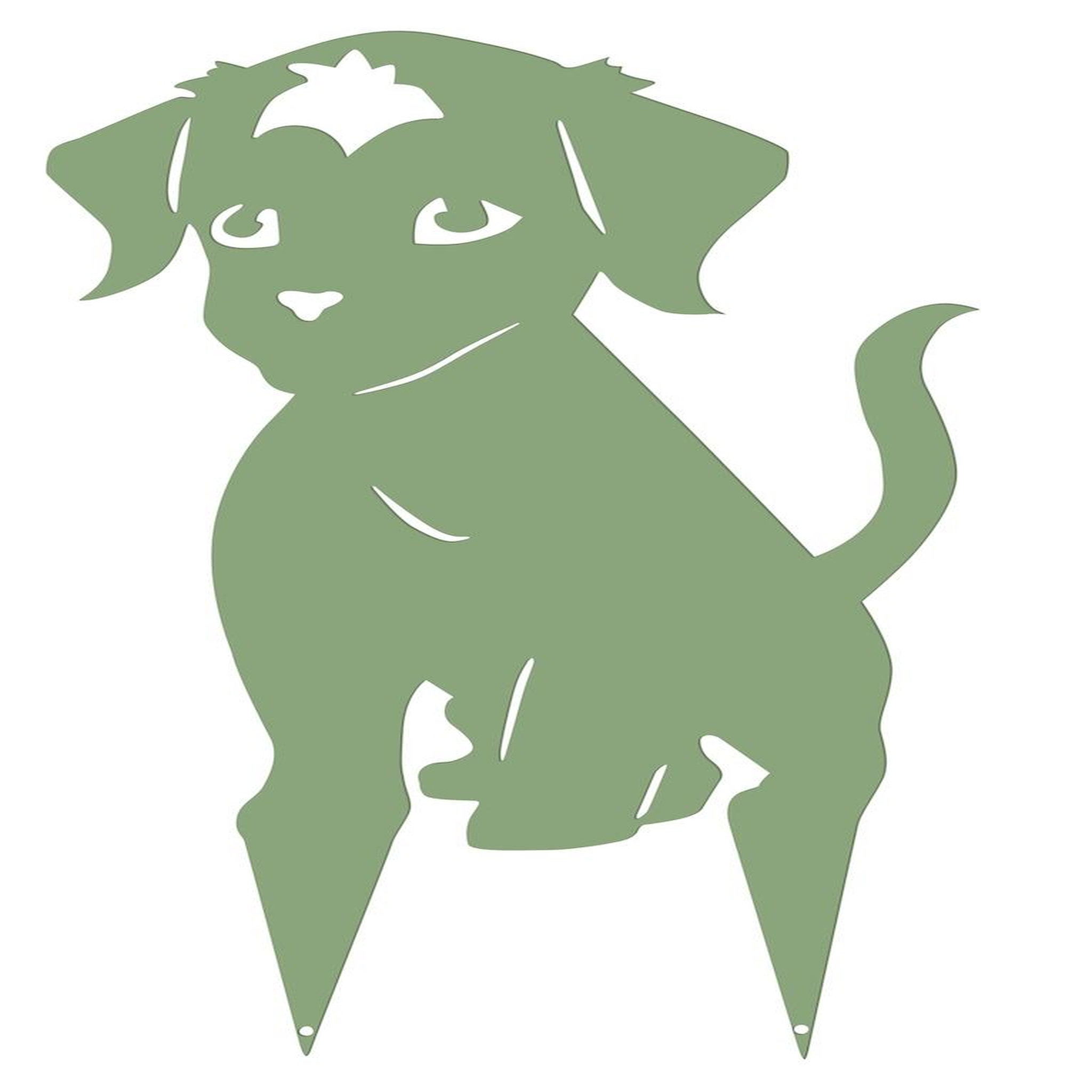 CENTRALE BRICO Figurine à piquer en forme de chiot - 20x36,5cm - vert pâle