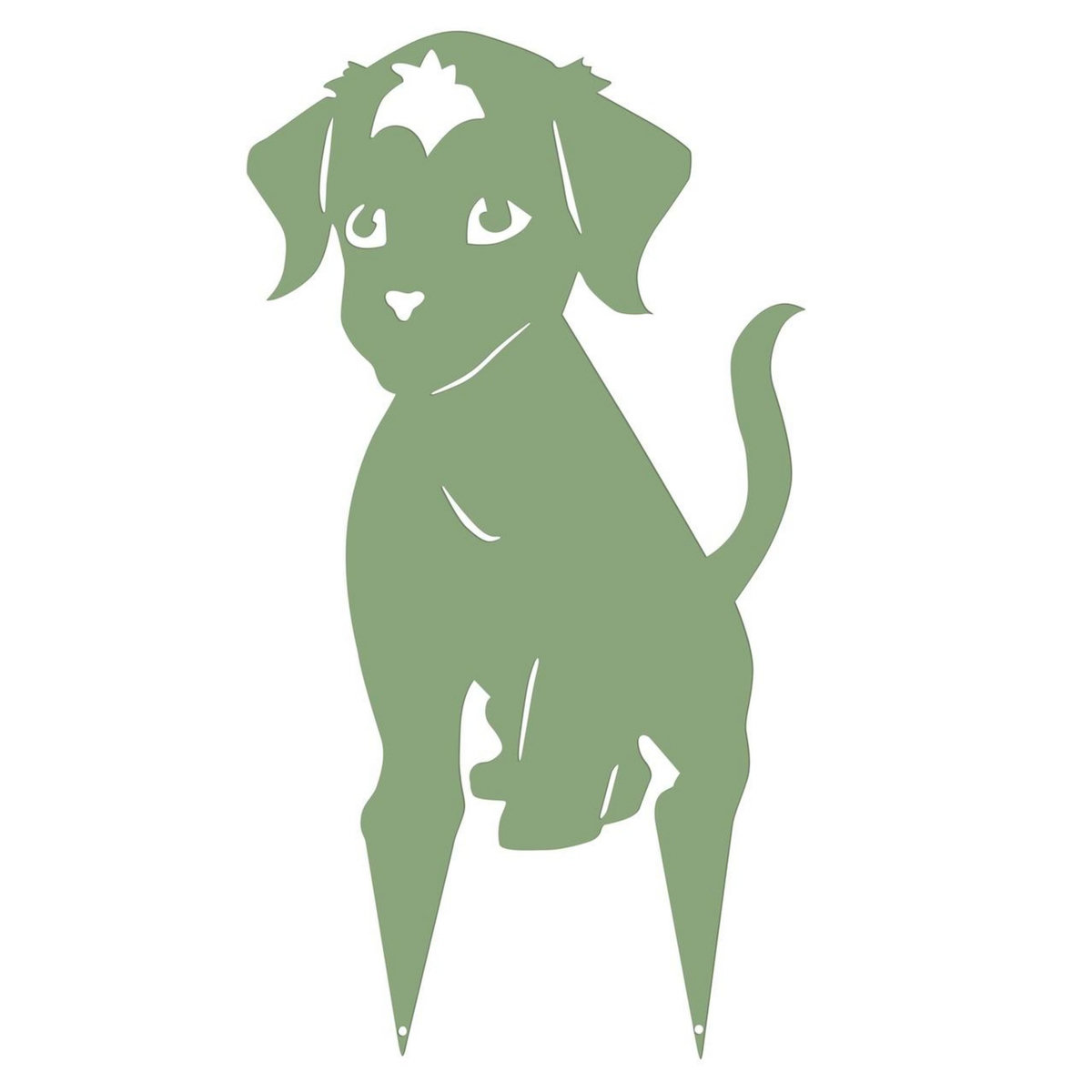 CENTRALE BRICO Figurine à piquer en forme de chiot - 20x36,5cm - vert pâle