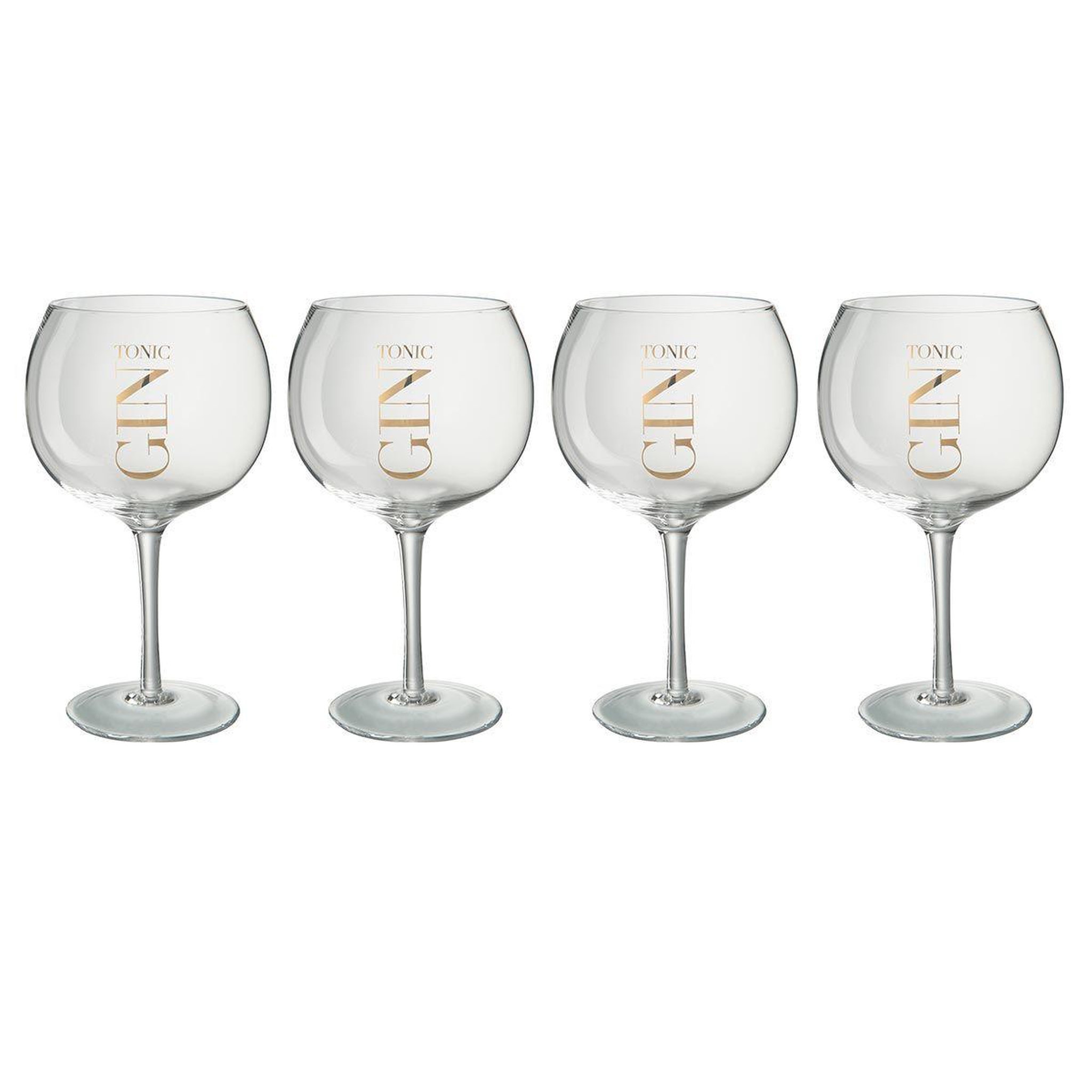 J-LINE Lot de 4 verres à gin  apéritif  21cm transparent