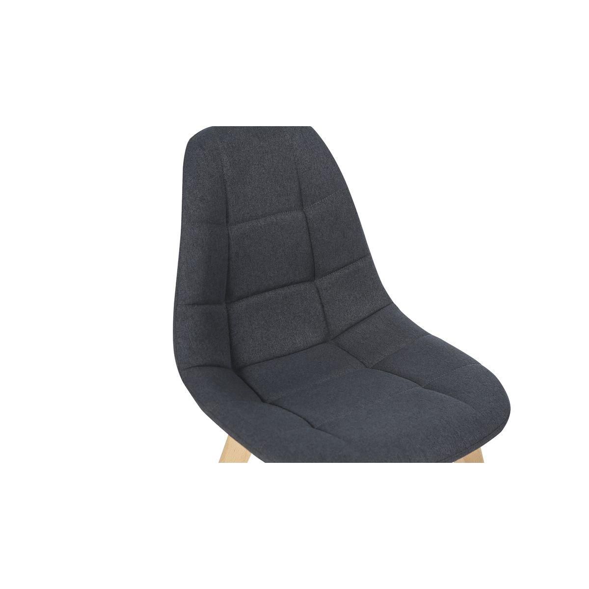 Lot de 2 chaises assise tissu pieds bois massif ORNELLA