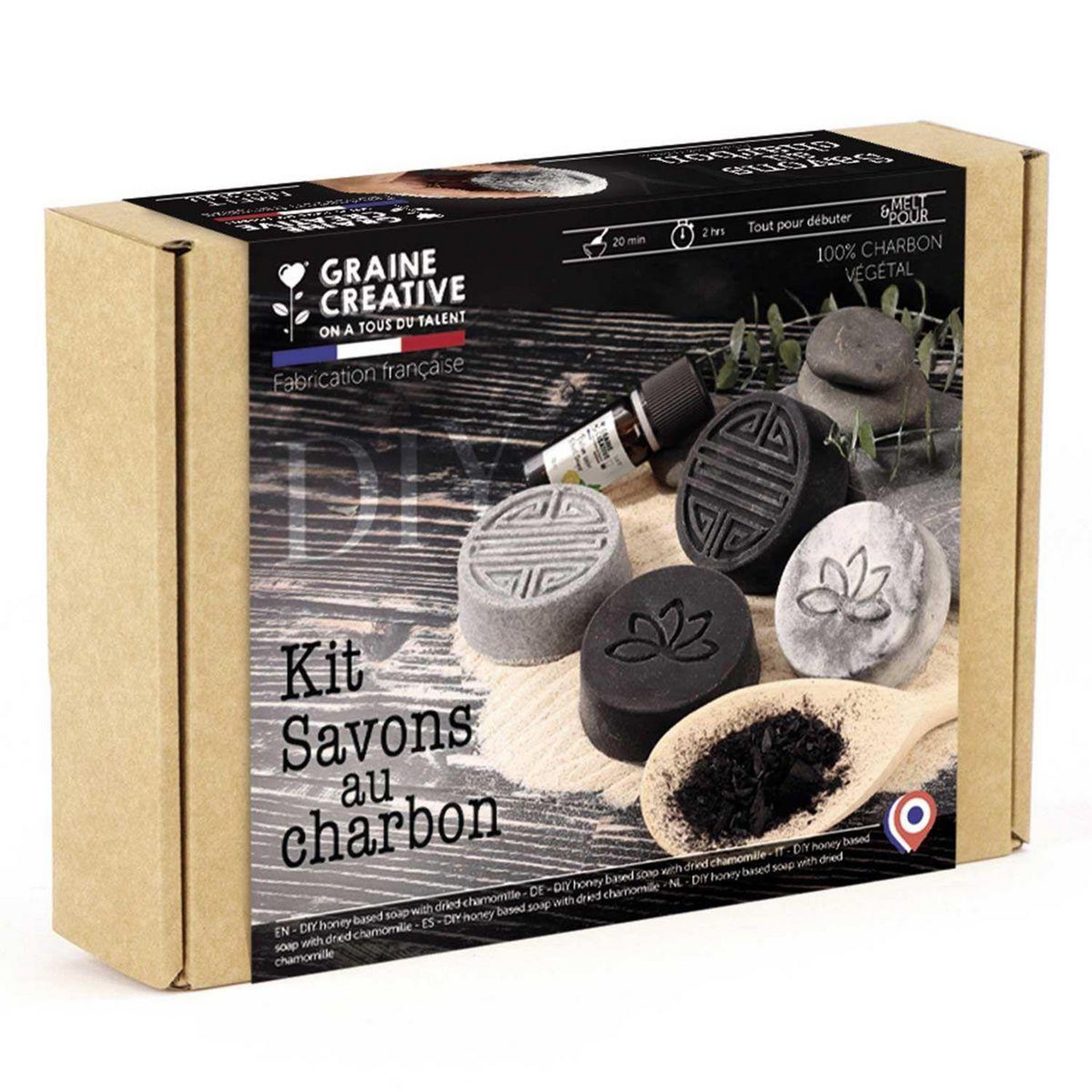 Graine créative Kit de creation savon au charbon DIY
