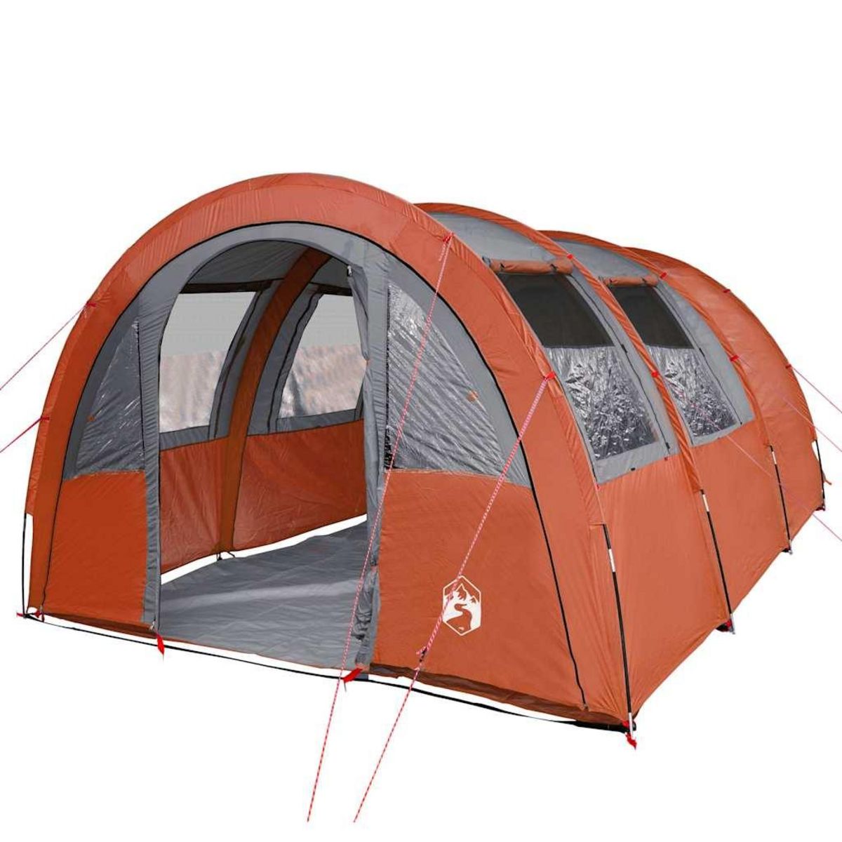 VIDAXL Tente de camping tunnel 4 personnes gris et orange impermeable