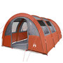 Voir la diapositive 4 : VIDAXL Tente de camping tunnel 4 personnes gris et orange impermeable