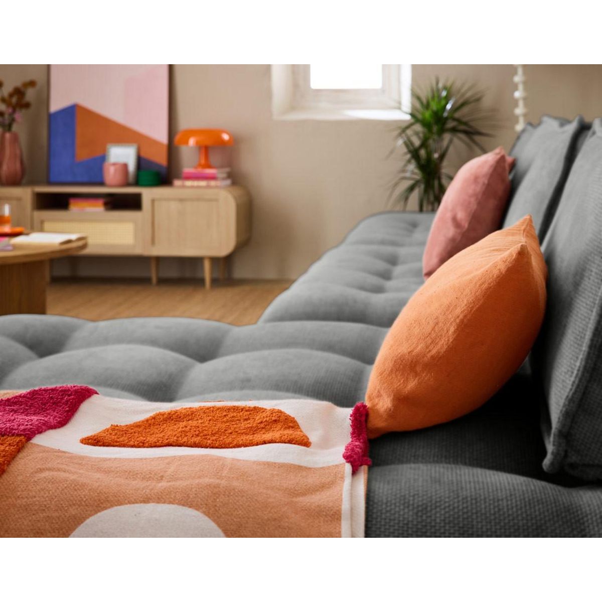 LISA DESIGN Marisol - canapé d'angle modulable 4 places - velours texturé