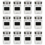 VIDAXL Pots de conservation avec autocollant 12 pcs 300 ml