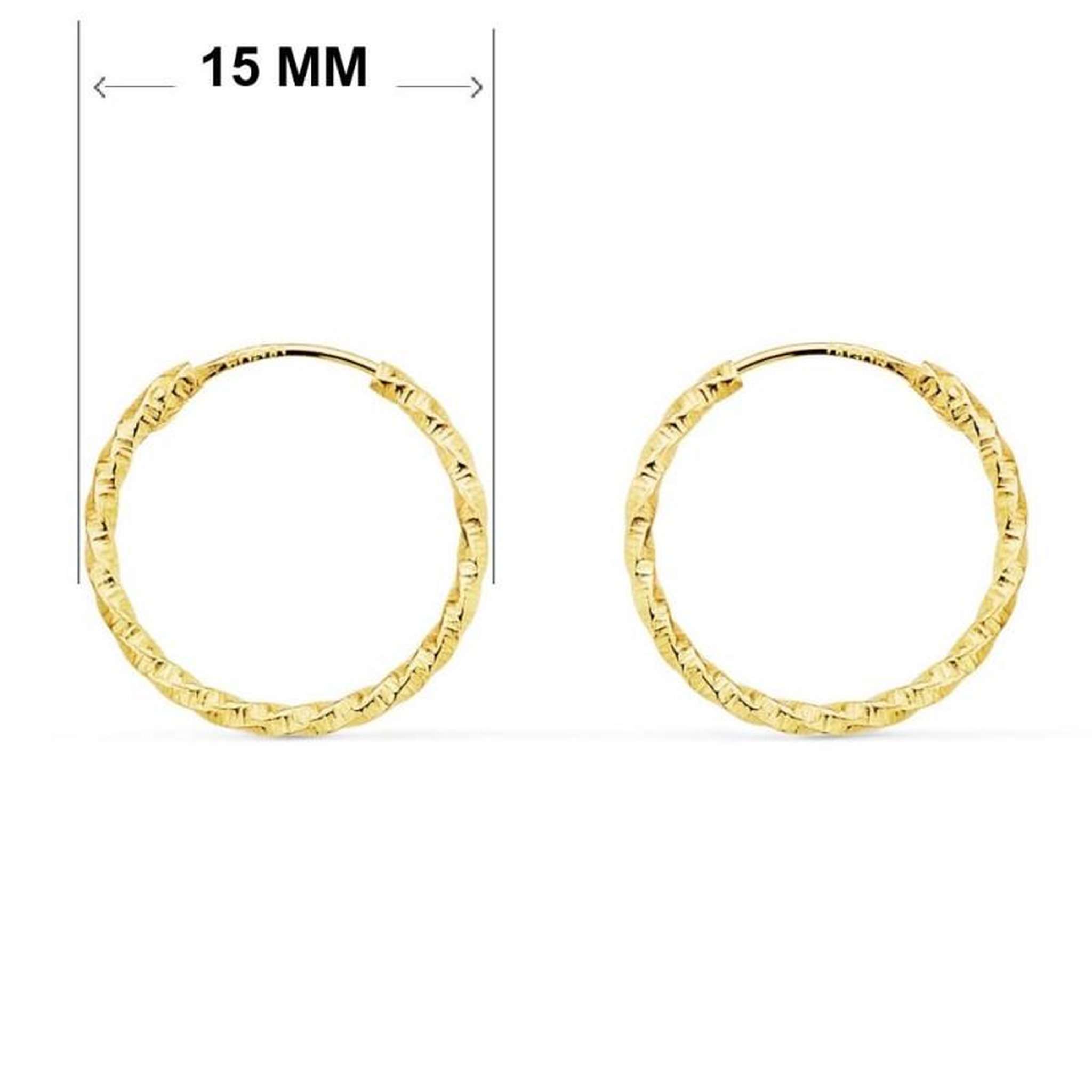 Voir la diapositive 2 : L'ATELIER D'AZUR Boucles d'Oreilles Créoles Or 18 Carats 750/000 Jaune - Torsadées