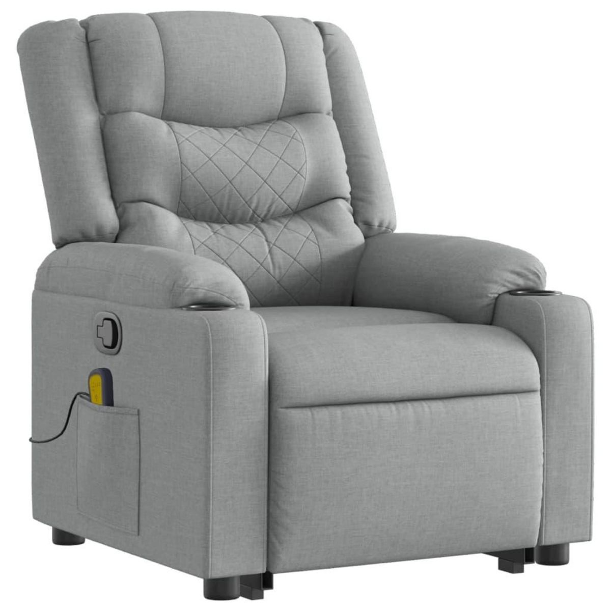 VIDAXL Fauteuil de massage inclinable Gris clair Tissu