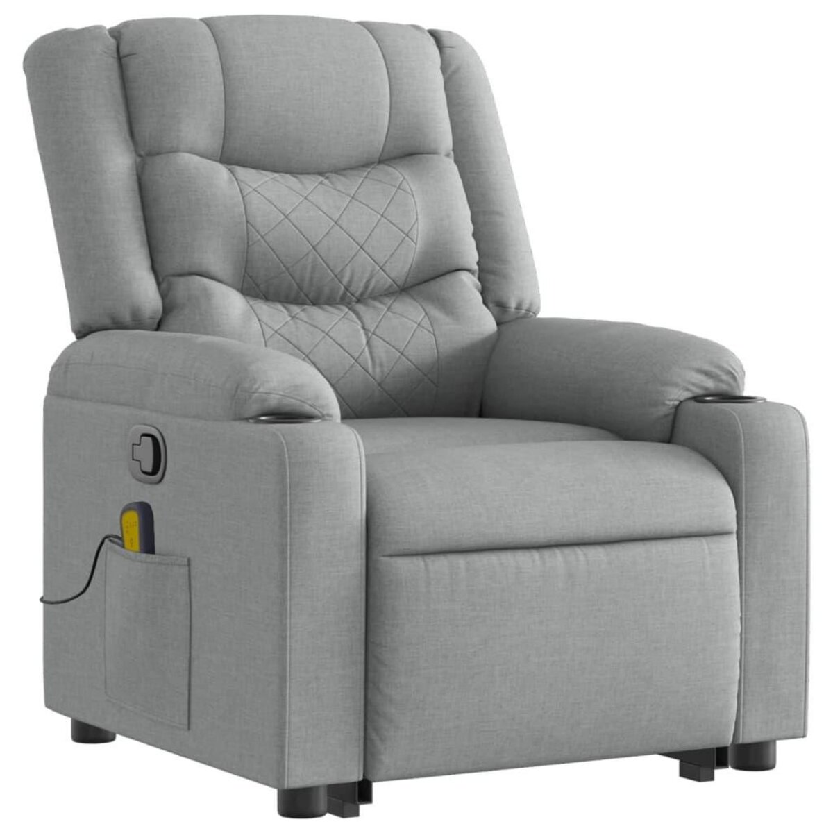 VIDAXL Fauteuil de massage inclinable Gris clair Tissu