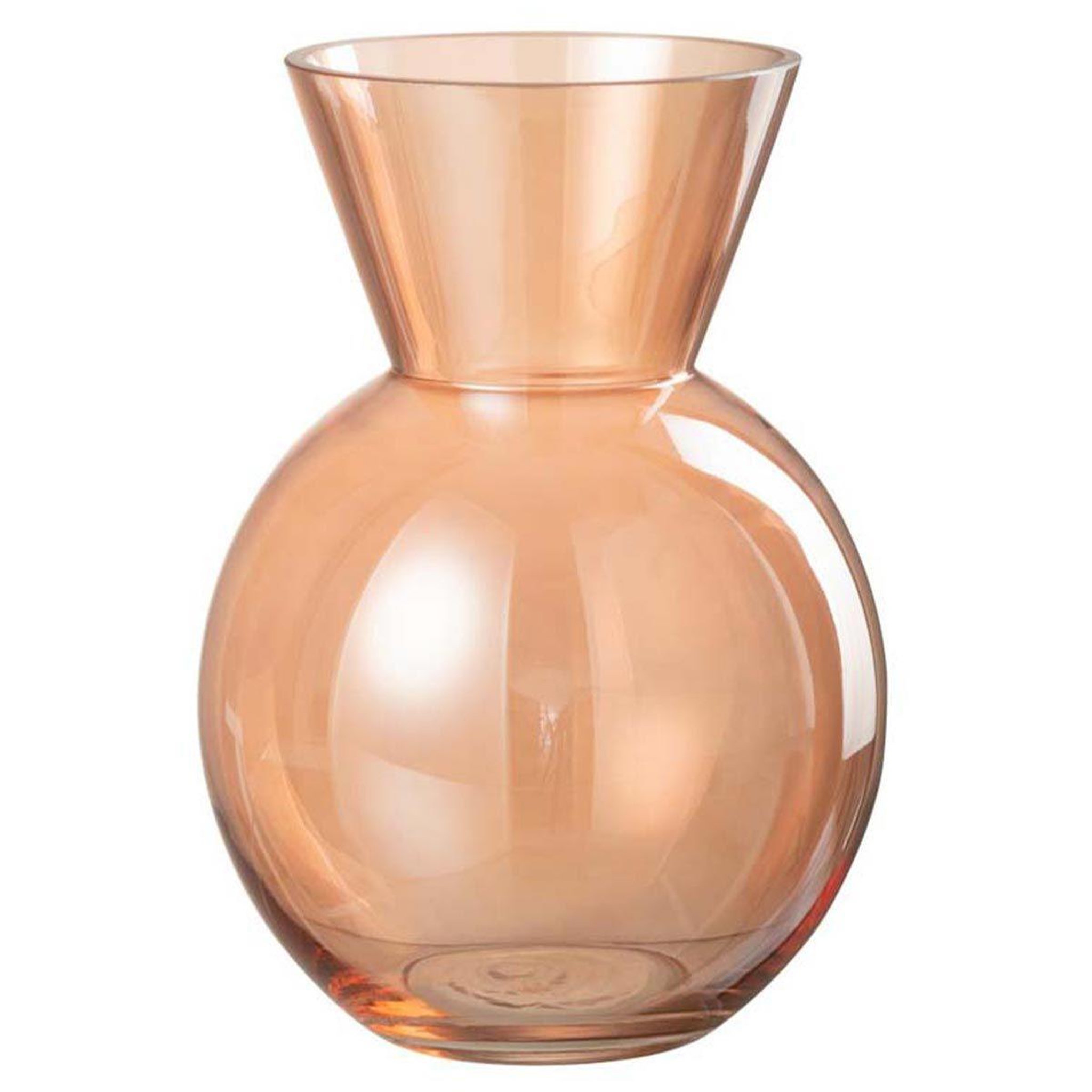 J-LINE Vase design en verre  lucy  23cm orange