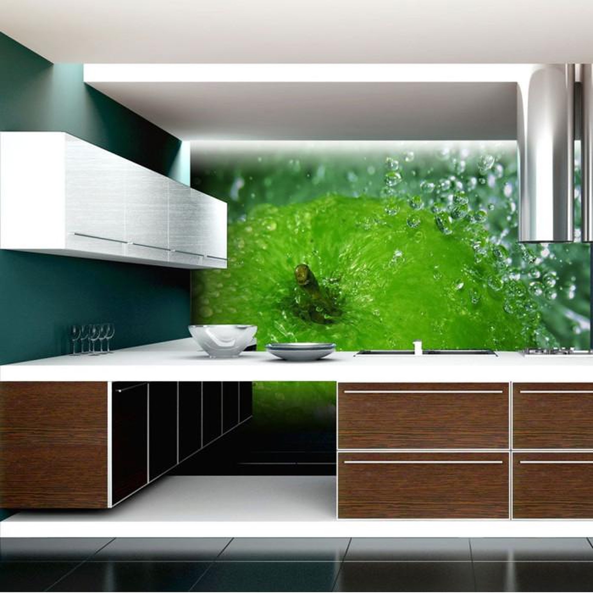 Paris Prix Papier Peint  Pomme Verte. Coloris disponibles : Multicolore