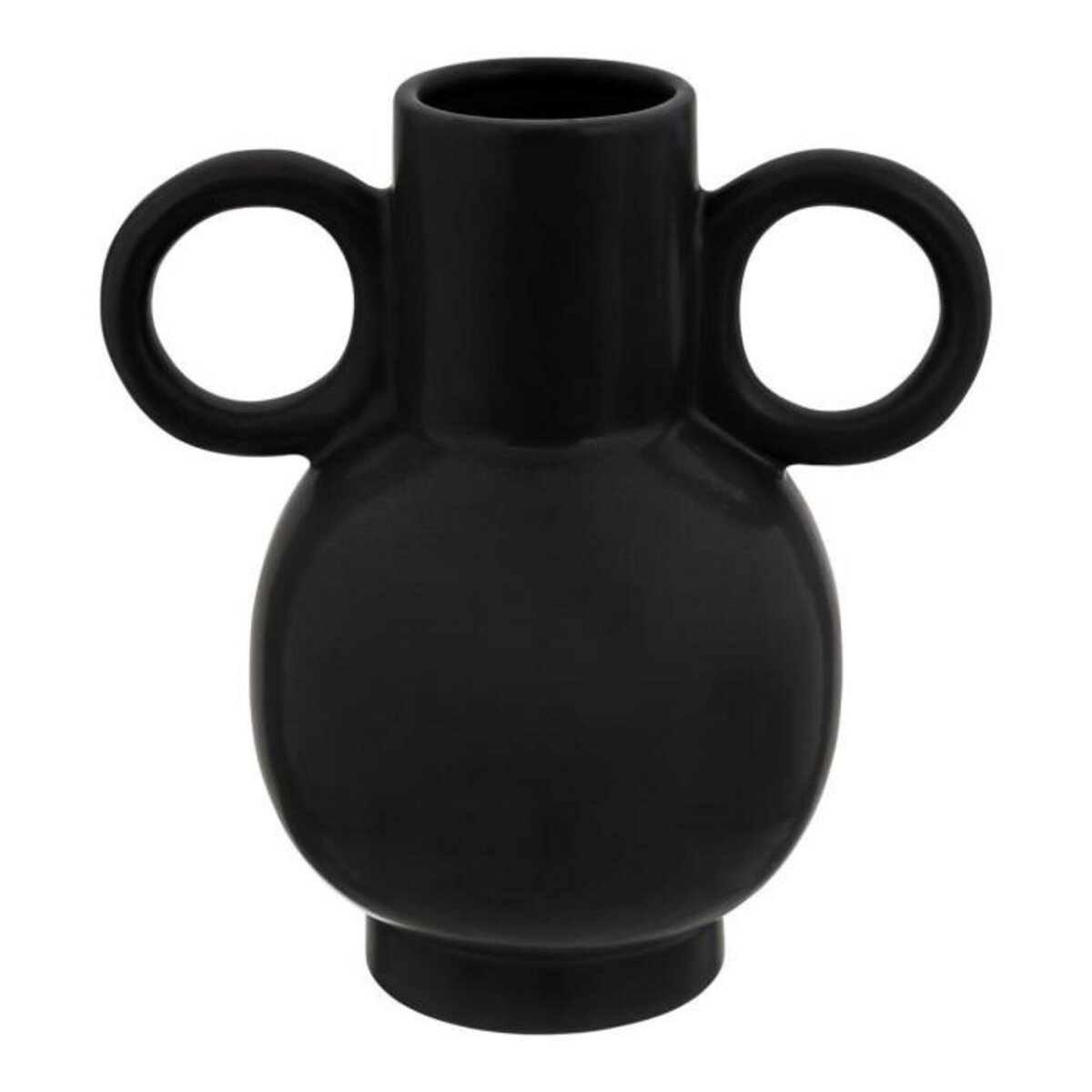 ATMOSPHERA Vase Déco avec Anses  Olme  22cm Noir