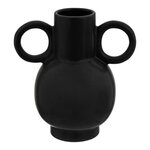 ATMOSPHERA Vase Déco avec Anses  Olme  22cm Noir
