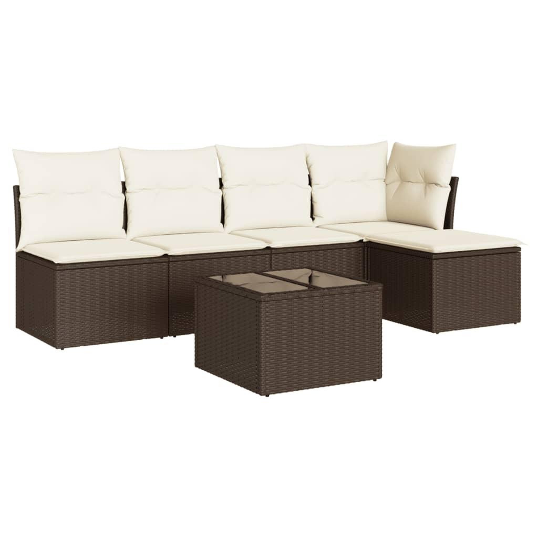 Voir la diapositive 2 : VIDAXL Salon de jardin avec coussins 6 pcs marron resine tressee