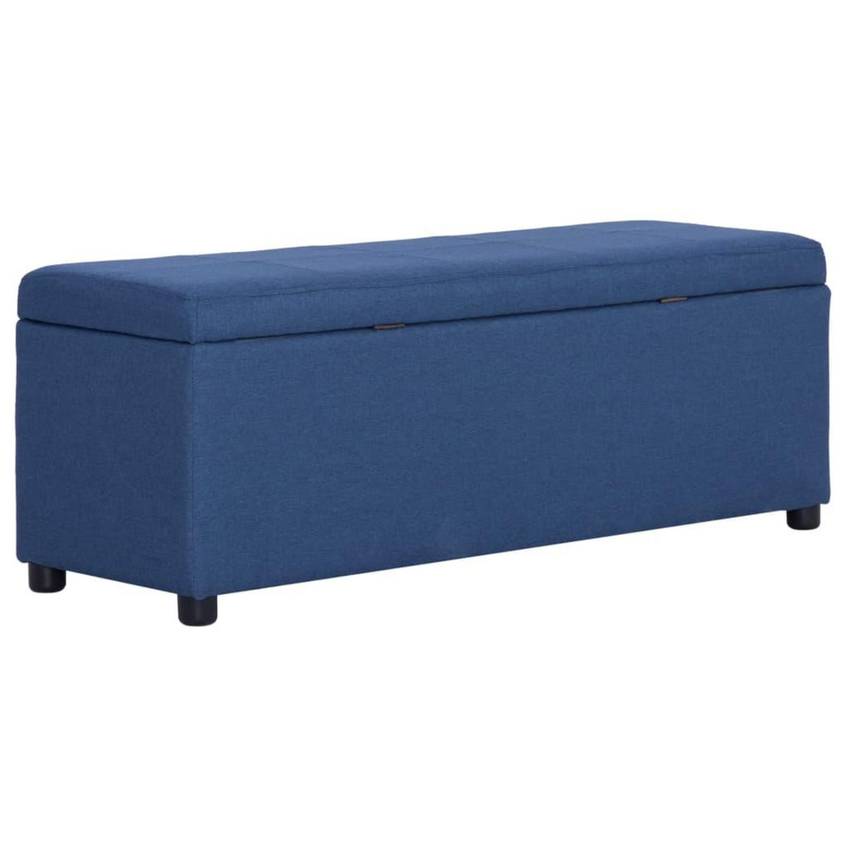 VIDAXL Banc avec compartiment de rangement 116 cm Bleu Polyester