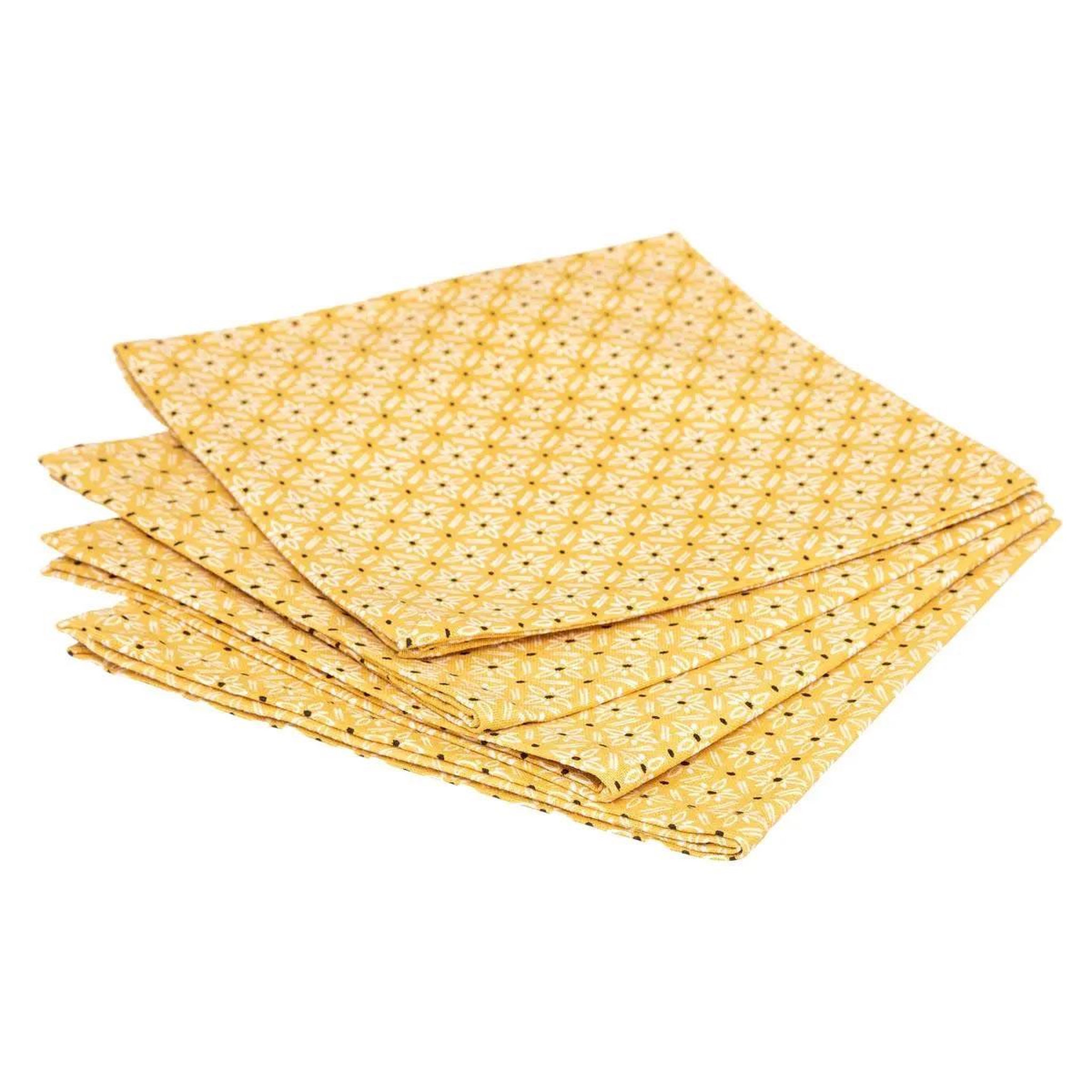 Voir la diapositive 1 : ATMOSPHERA Lot de 4 serviettes de table  paty  40x40cm ocre