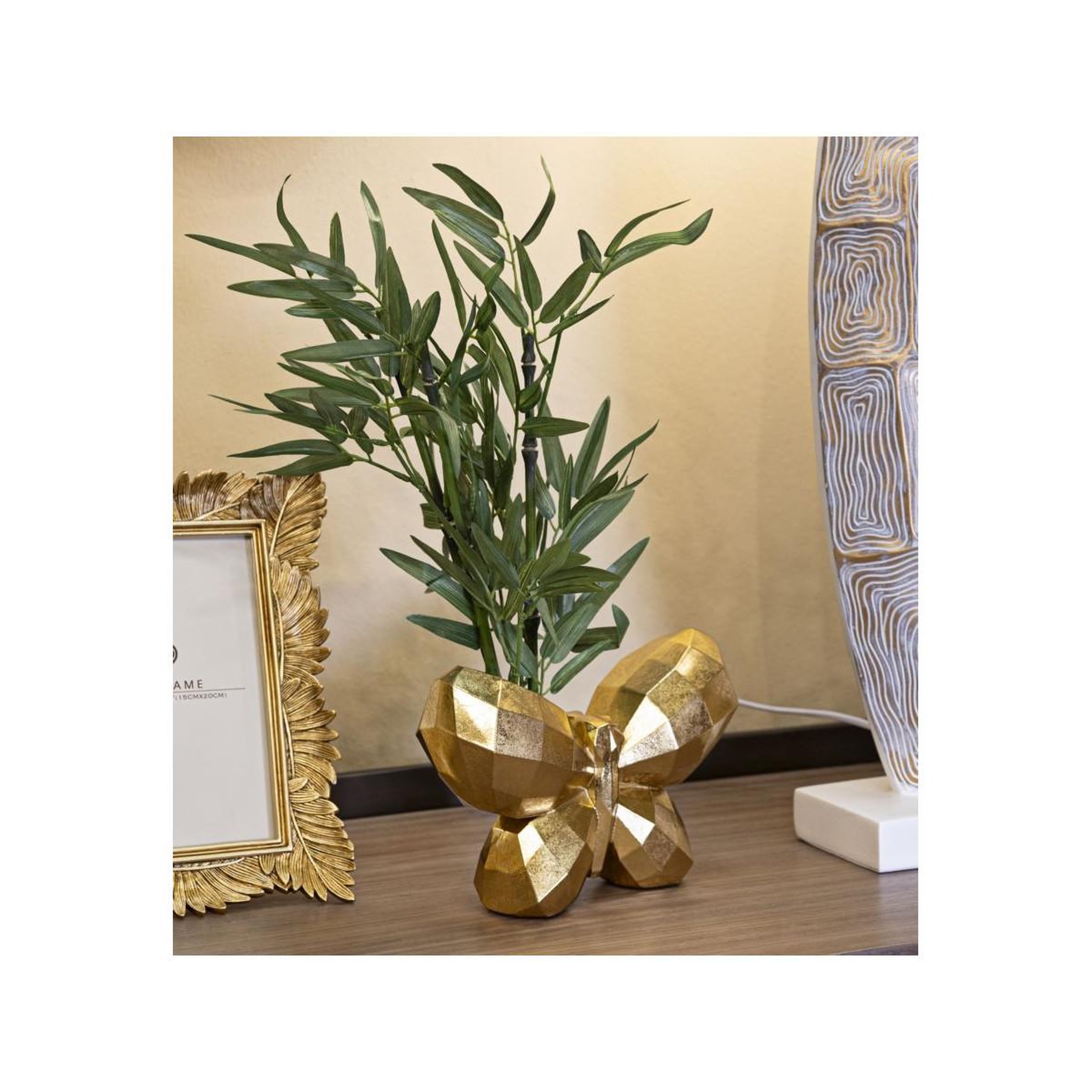 Voir la diapositive 5 : Paris Prix Vase déco en résine  papillon  22cm or