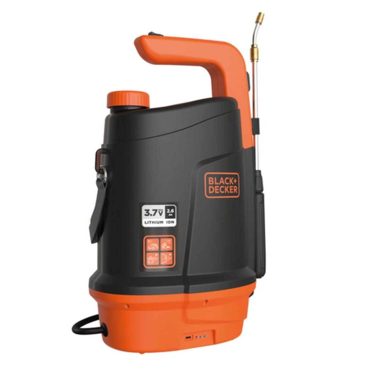 Black et Decker Pulvérisateur Électrique 5L, Batterie Lithium 3,7 V / 2,6 Ah Pulvérisateur Jardin Végétaux + Lance Télescopique Black+Decker