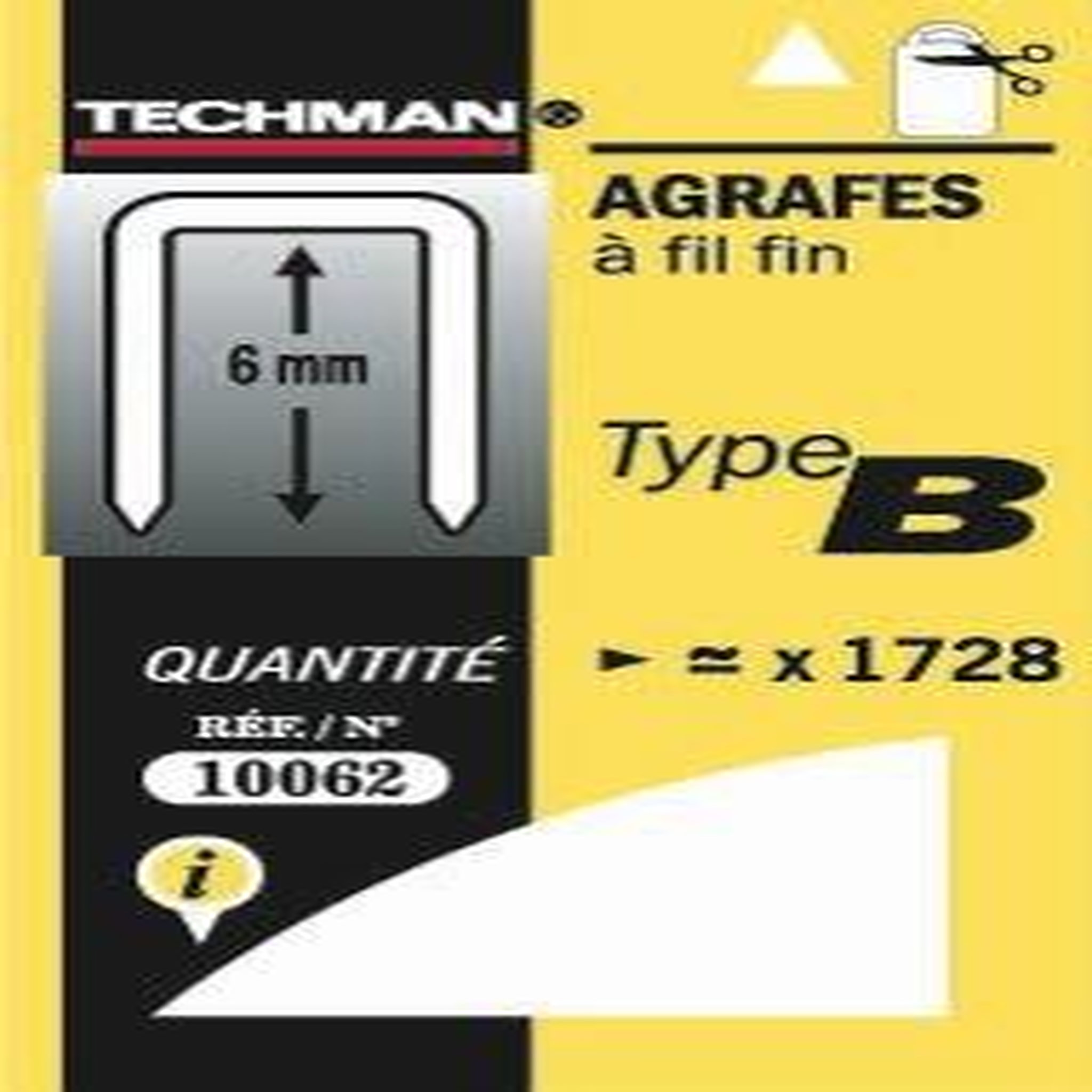 TECHMAN Agrafes 6 mm - type B