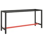 VIDAXL Cadre de banc de travail Noir et rouge mat 170x50x79 cm Metal