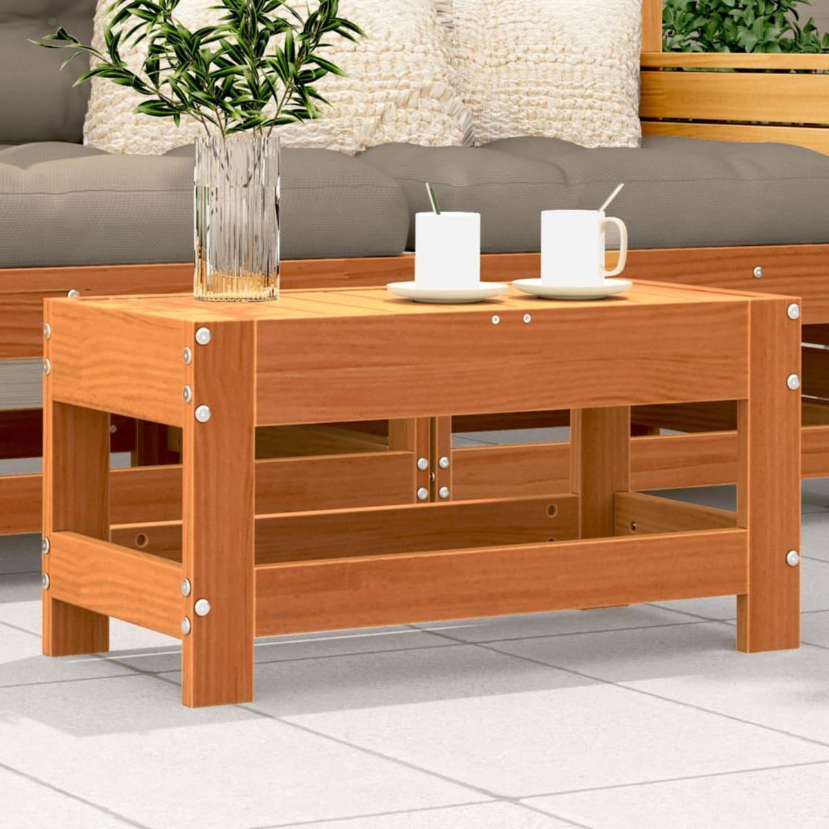 VIDAXL Repose-pied de jardin cire marron 62x30x32 cm bois pin massif