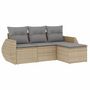 Voir la diapositive 2 : VIDAXL Salon de jardin avec coussins 4 pcs beige resine tressee