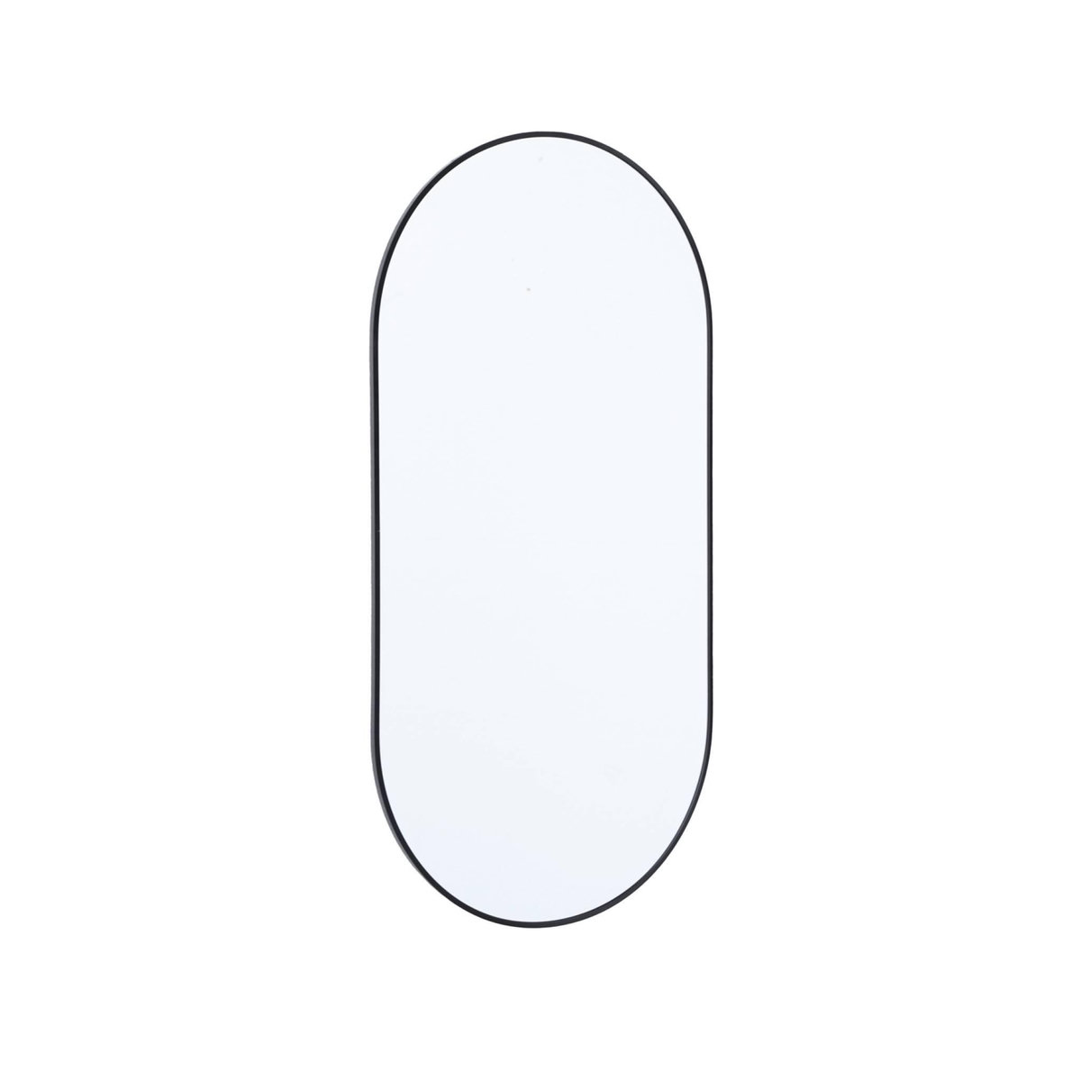 SWEEEK Miroir ovale aluminium 60 x 120 x 1.6 cm noir - Ashley