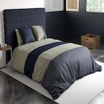 ATELIER DU COTON Parure Housse De Couette 100% Coton 57fils Crepuscule. Coloris disponibles : Multicolore